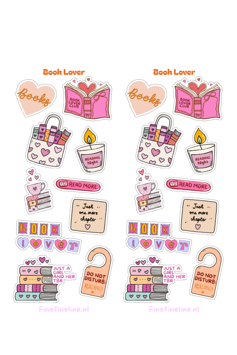 Booklover stickervel