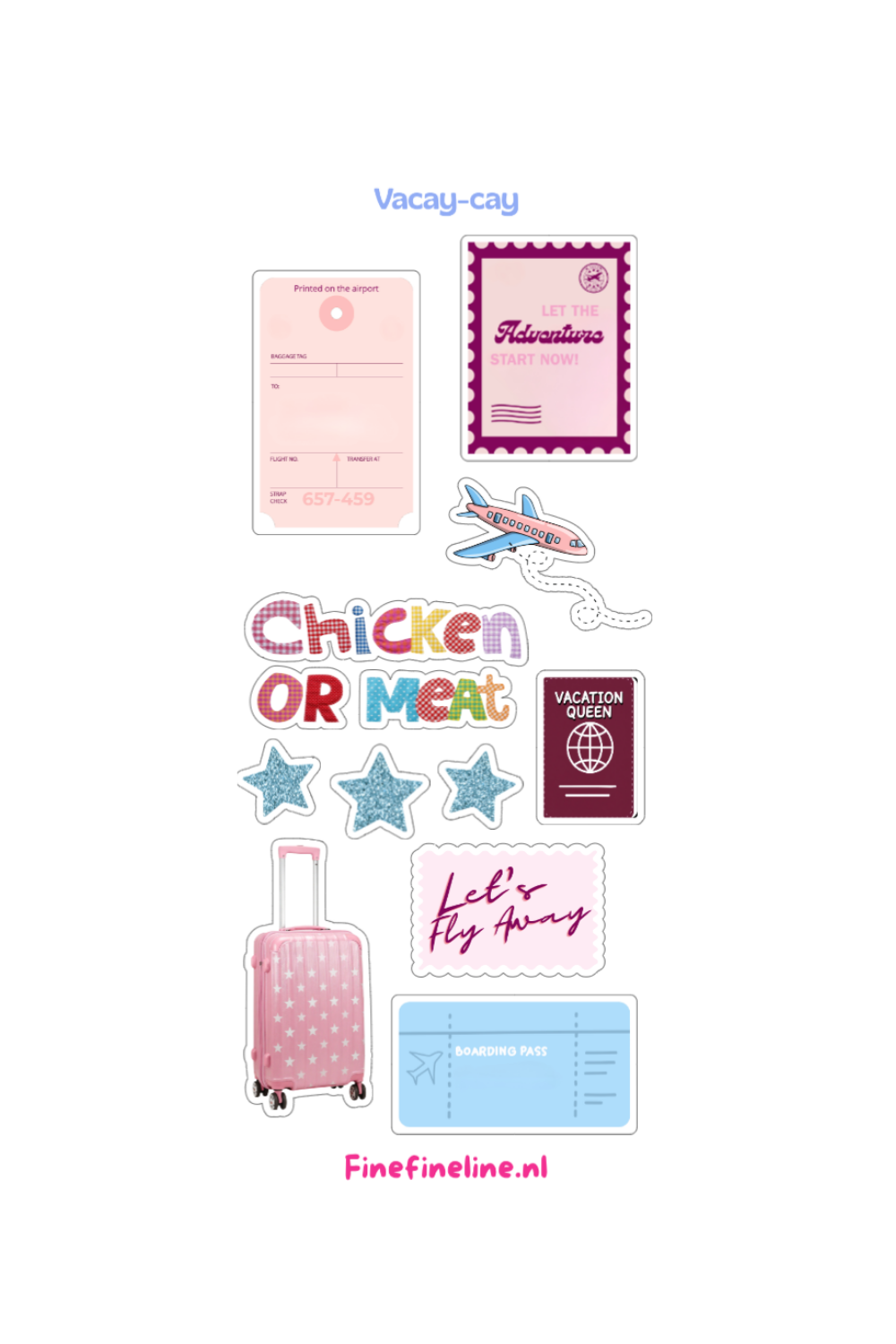 Vacay-cay Stickervel