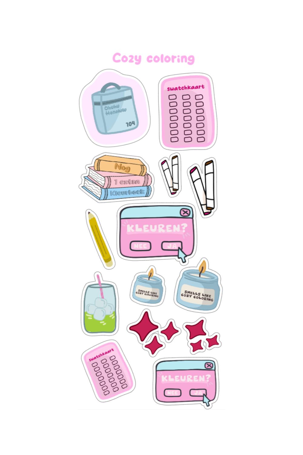 Cozy Coloring Stickervel