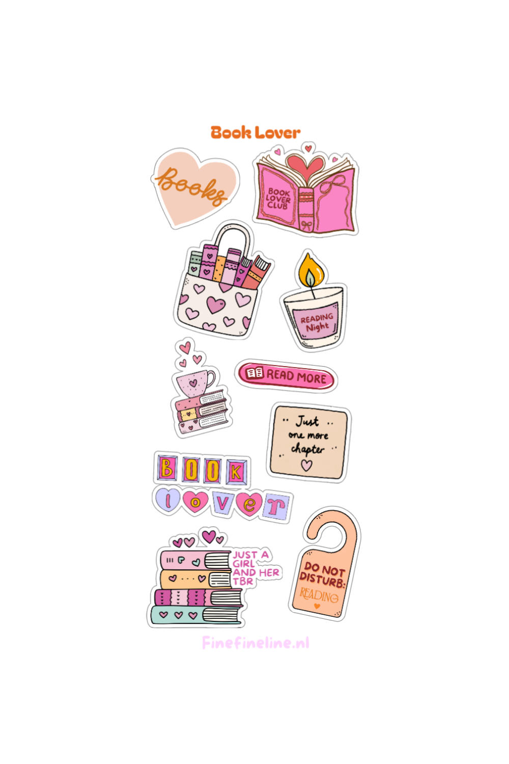 Booklover stickervel