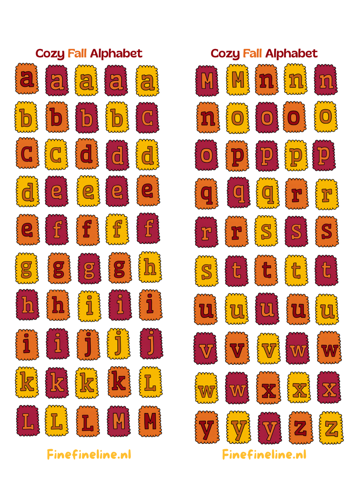 Cozy Fall Alphabet Stickers