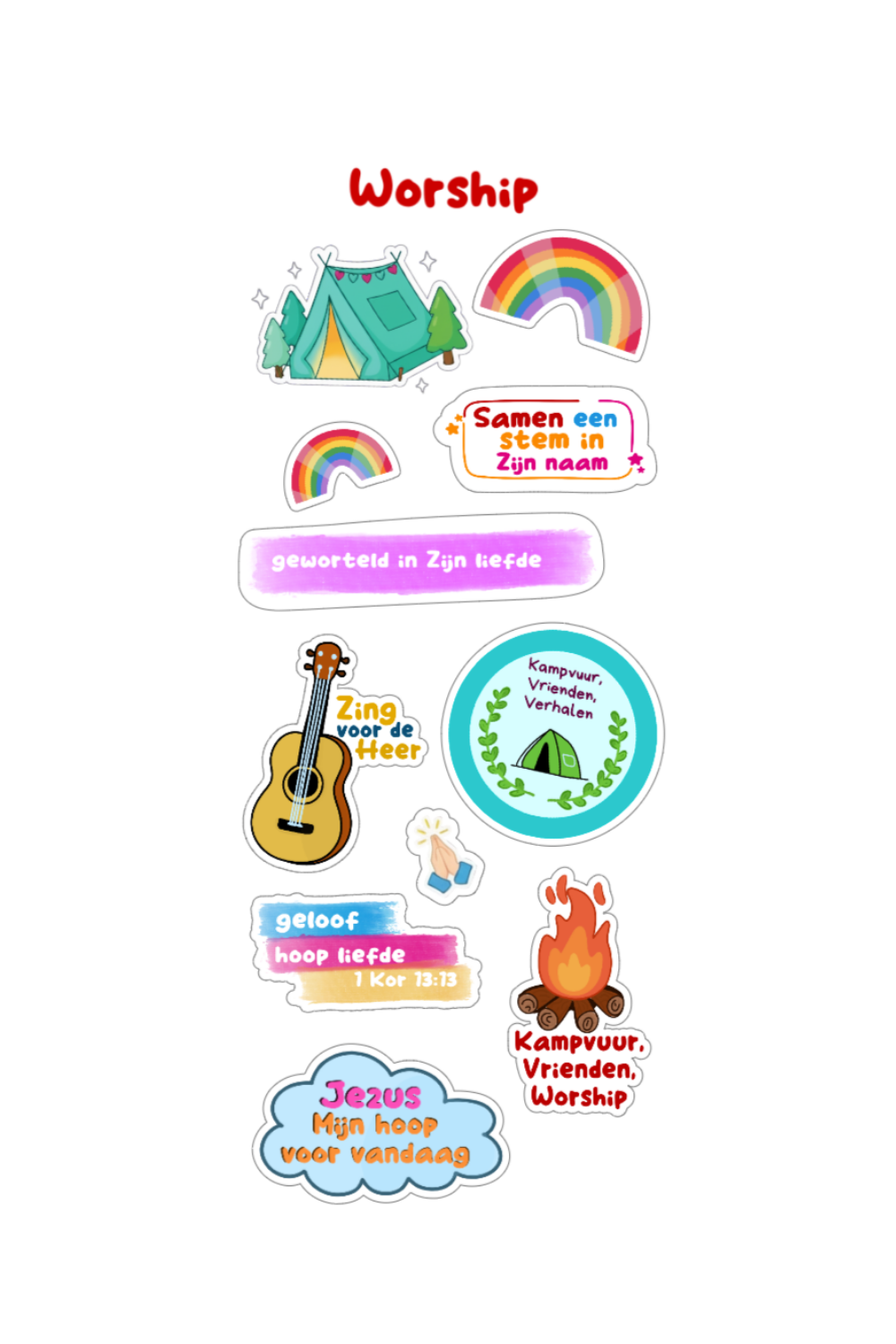 Worship Stickervel