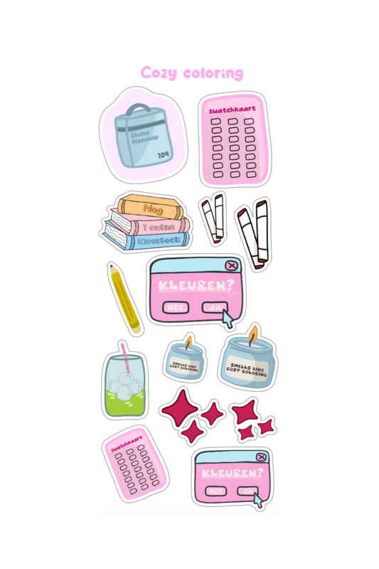 Cozy Coloring Stickervel